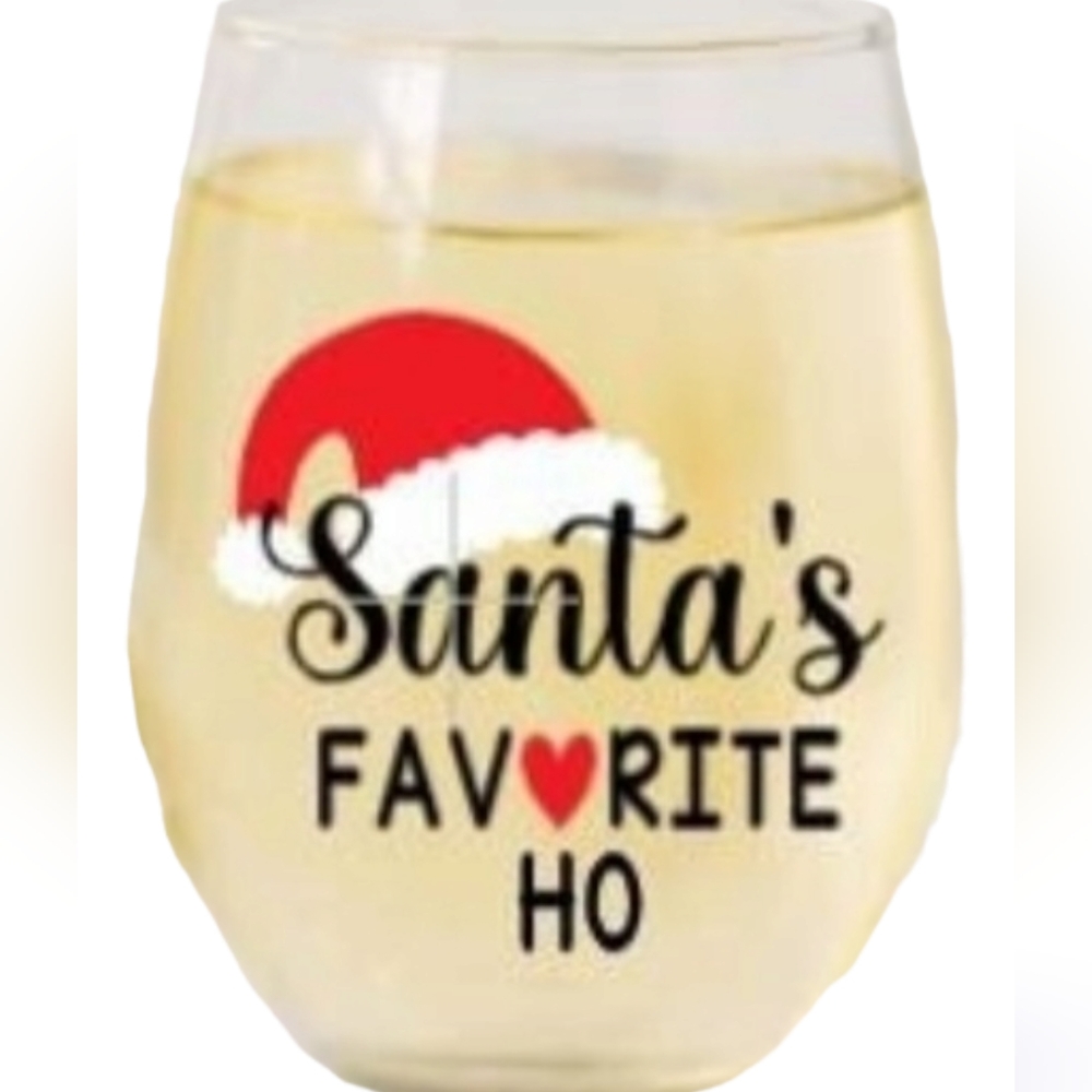 Christmas wine glass